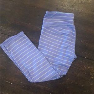 Athleta crop size S. Purple with silver stripes